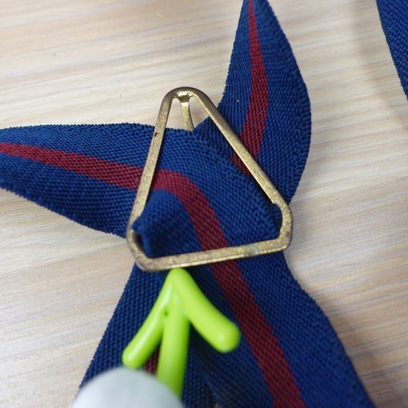 Suspender Mens Blue Striped Clip On Braces X Back Adjustable Elastic Stretch - Picture 6 of 10